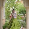 Trendy Pista Rayon Embroider Kutchi Work Lehenga Choli