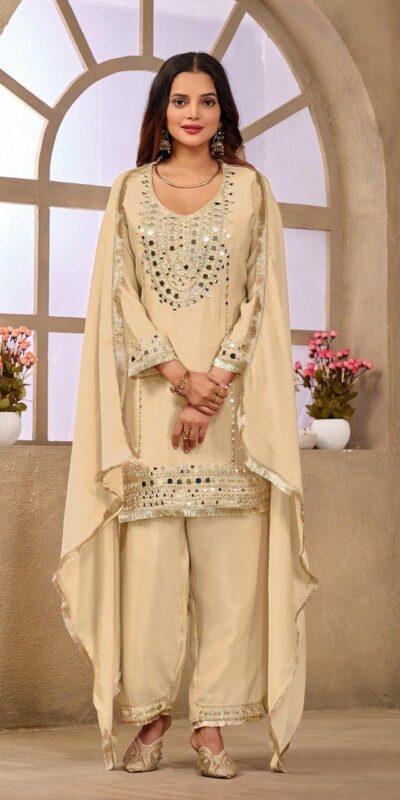 FC 102 Cream Chinon Silk Salwar Suit Perfect for Wedding, Party, Ganesh Chaturthi, Baby Shower, Makar Sankranti – . Affordable Price ₹2949. Delivery | Jump Suits, Salwar suit, Casual Suits, Creative suits, Designer Suits, Palazzo Suits, Party Wear Suits, Patiala Suits, Straight Suits