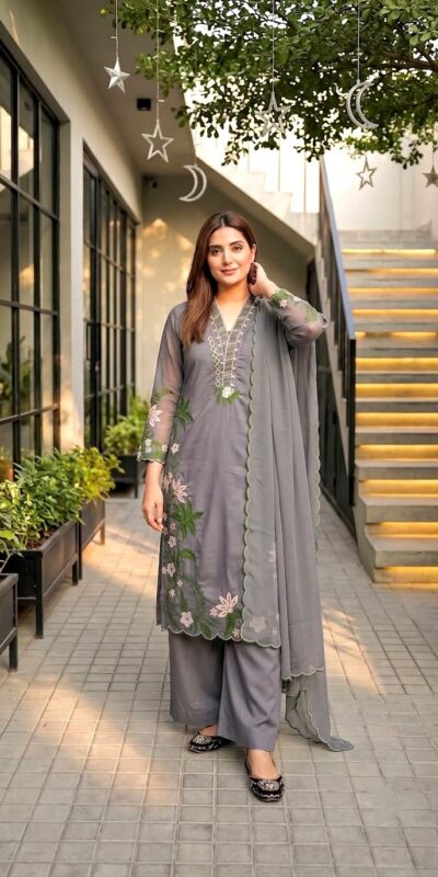 ST 249 Grey Roman Silk Salwar Suit with Sequins Work & Embroidery Work. Available at ₹2099 only. Delivery 4-6 Working Days. Shop now. | Jump Suits, Salwar suit, Casual Suits, Creative suits, Designer Suits, Palazzo Suits, Party Wear Suits, Patiala Suits, Straight Suits