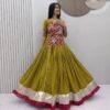 PC 595 Mustered in Pure Cotton Mirror Work & Gamthi Work Lehenga Choli . Exclusive Offer ₹3099. Delivery 4-6 Working Days. Shop now. | Lehenga, Bollywood Lehenga, Creative Lehenga, Designer Lehenga, Embroidered Lehenga, Party Wear Lehenga