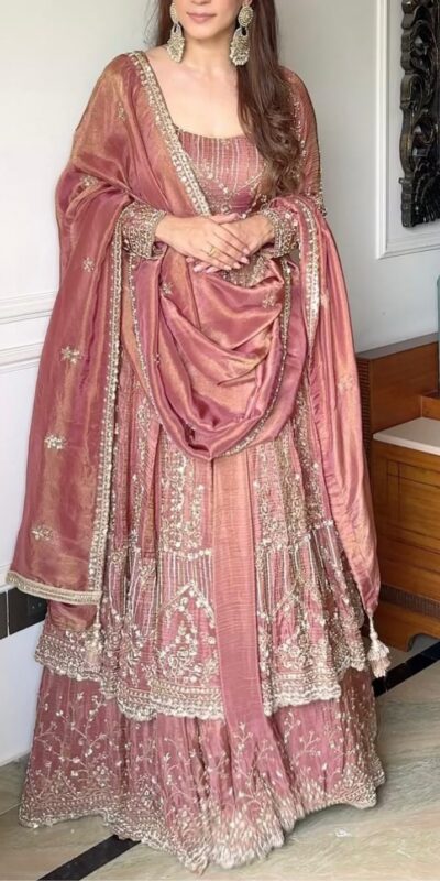 SR 1681 Peach Crunchy Silk Salwar Suit Perfect for Wedding, Party, Sangeet, Anniversary, Housewarming Introductory Price ₹2899. Delivery 4-6 | Jump Suits, Salwar suit, Casual Suits, Creative suits, Designer Suits, Palazzo Suits, Party Wear Suits, Patiala Suits, Straight Suits