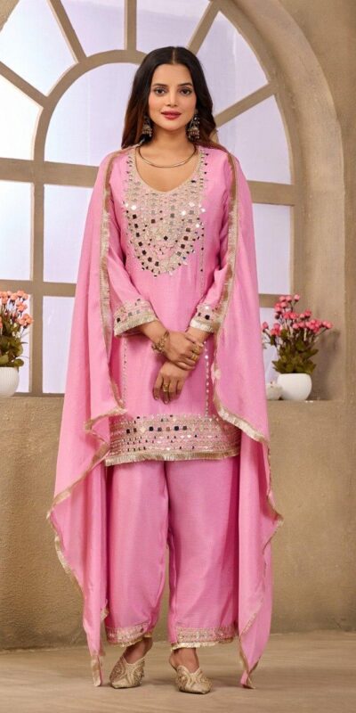 FC 102 Pink Chinon Silk Salwar Suit Perfect for Wedding, Party, Ganesh Chaturthi, Baby Shower, Makar Sankranti – . Affordable Price ₹2949. Delivery | Jump Suits, Salwar suit, Casual Suits, Creative suits, Designer Suits, Palazzo Suits, Party Wear Suits, Patiala Suits, Straight Suits