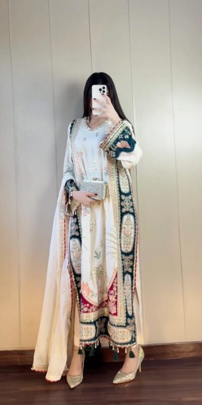 LG 2141 White Star Silk Salwar Suit with Embroidery Work & Sequins Work. Festive Deal ₹2999. Delivery 4-6 Working Days. Shop now. | Jump Suits, Salwar suit, Casual Suits, Creative suits, Designer Suits, Palazzo Suits, Party Wear Suits, Patiala Suits, Straight Suits