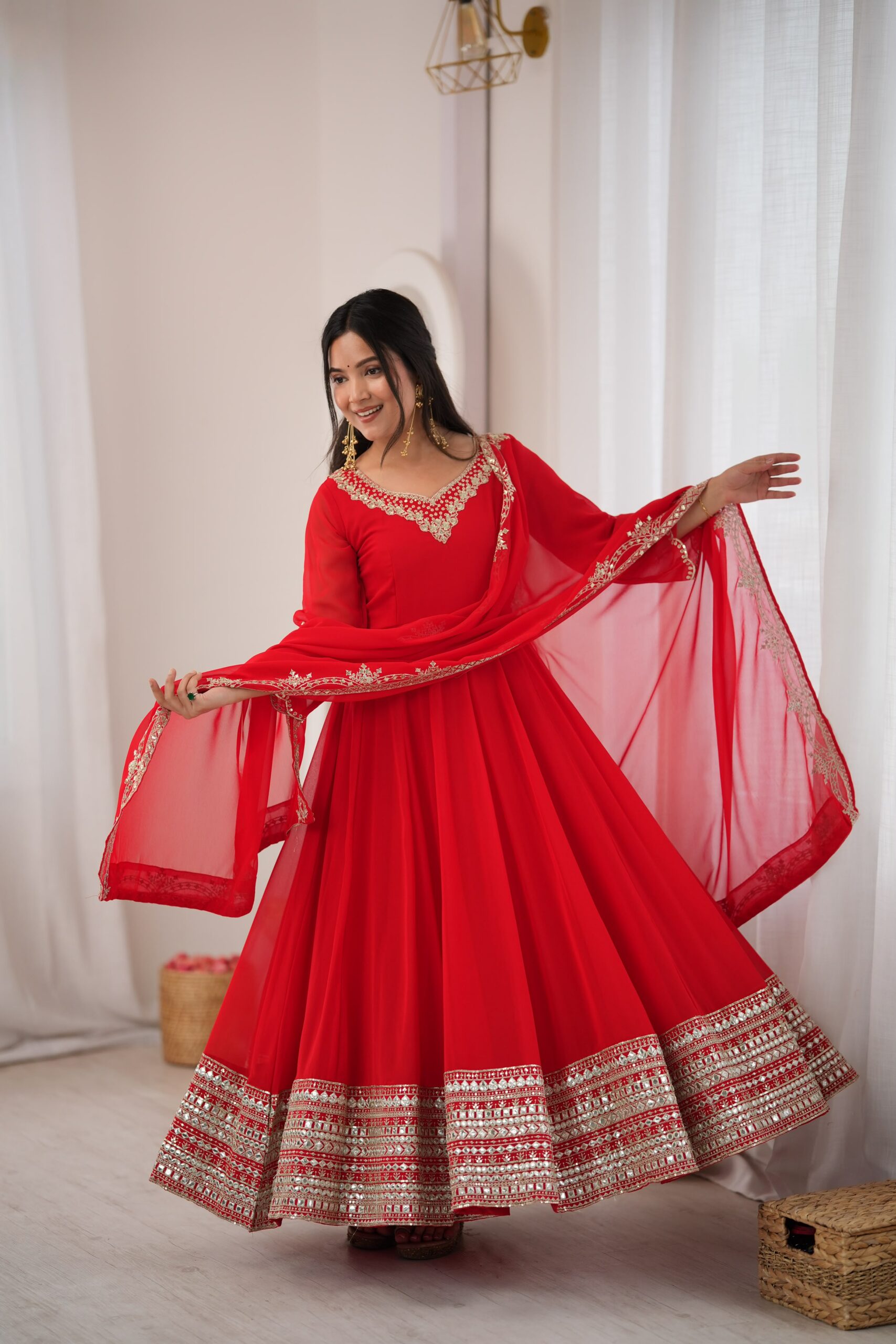 SSR 549 Red Fox Perfect for Wedding, Party, Durga Puja, Diwali, Anniversary –Georgette Gown. Now at just ₹2449. Delivery 4-6 Working Days. Shop now. | Gowns, Bollywood Gowns, Creative Gowns, Designer Gowns, Embroidered Gowns, Party Wear Gowns