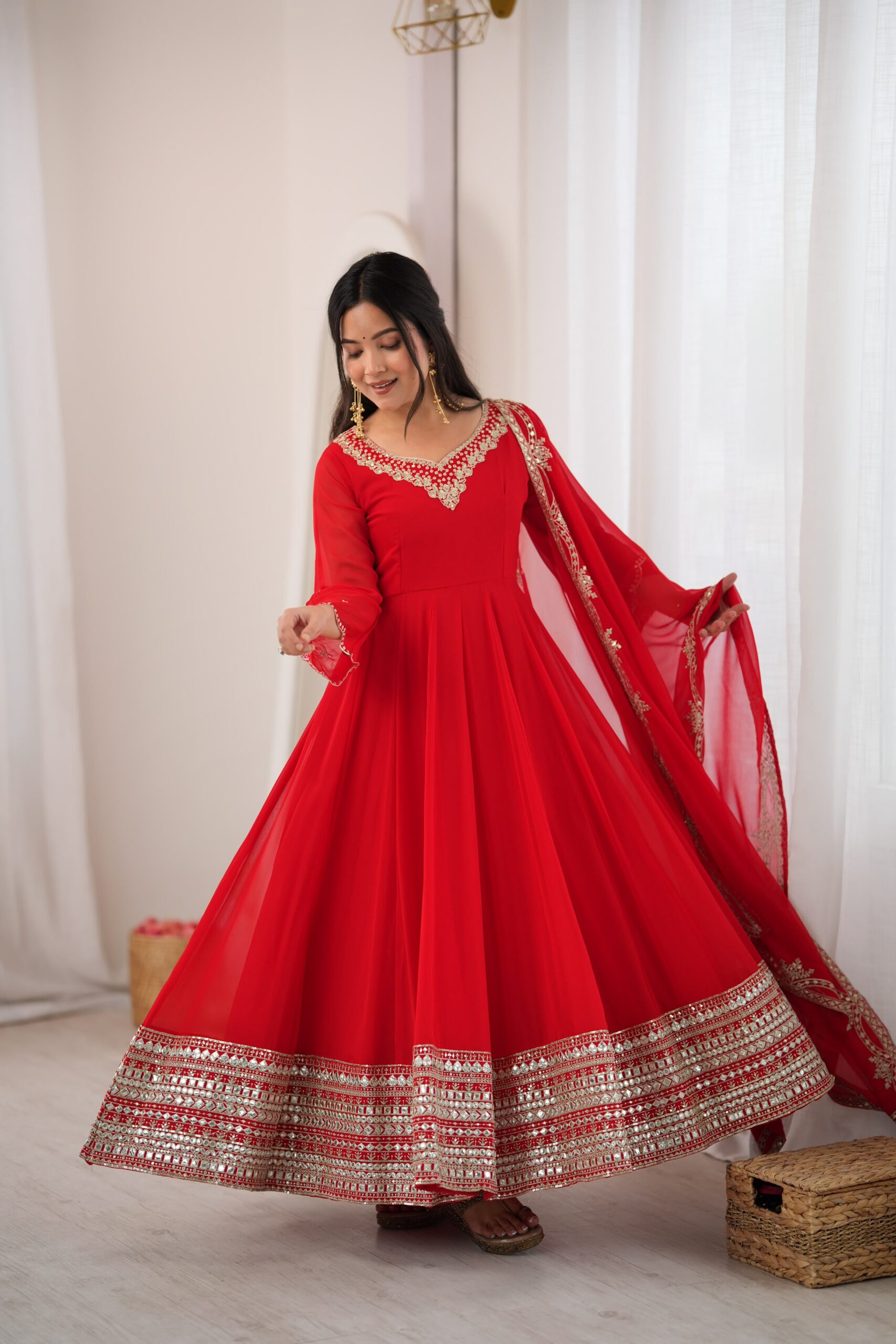 SSR 549 Red Fox Perfect for Wedding, Party, Durga Puja, Diwali, Anniversary –Georgette Gown. Now at just ₹2449. Delivery 4-6 Working Days. Shop now. | Gowns, Bollywood Gowns, Creative Gowns, Designer Gowns, Embroidered Gowns, Party Wear Gowns