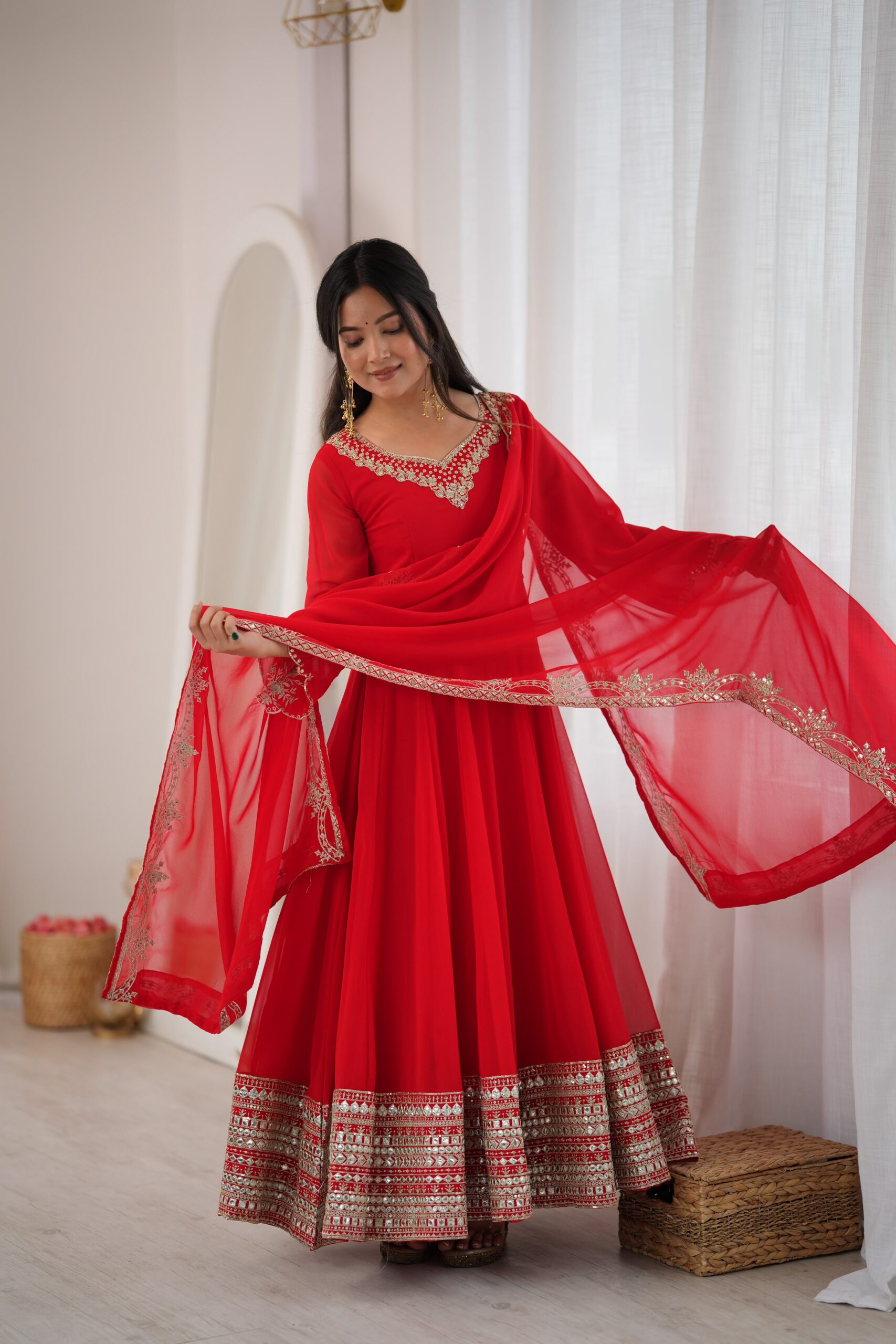 SSR 549 Red Fox Perfect for Wedding, Party, Durga Puja, Diwali, Anniversary –Georgette Gown. Now at just ₹2449. Delivery 4-6 Working Days. Shop now. | Gowns, Bollywood Gowns, Creative Gowns, Designer Gowns, Embroidered Gowns, Party Wear Gowns