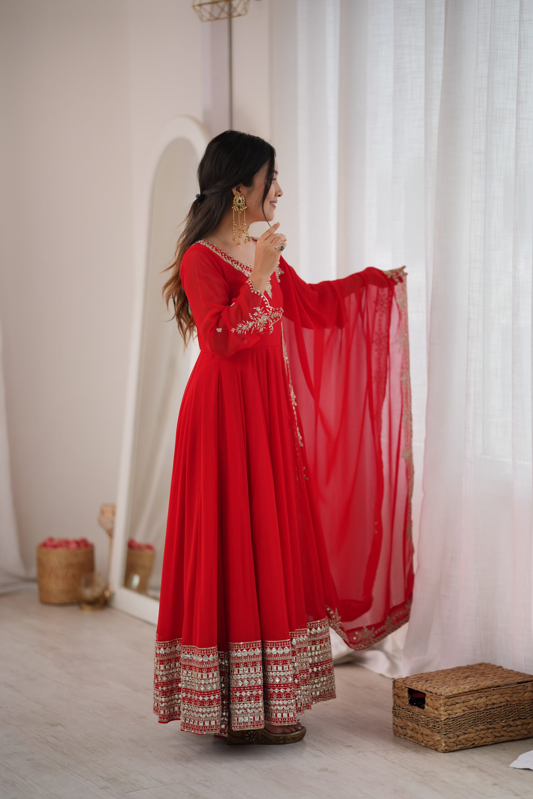 SSR 549 Red Fox Perfect for Wedding, Party, Durga Puja, Diwali, Anniversary –Georgette Gown. Now at just ₹2449. Delivery 4-6 Working Days. Shop now. | Gowns, Bollywood Gowns, Creative Gowns, Designer Gowns, Embroidered Gowns, Party Wear Gowns