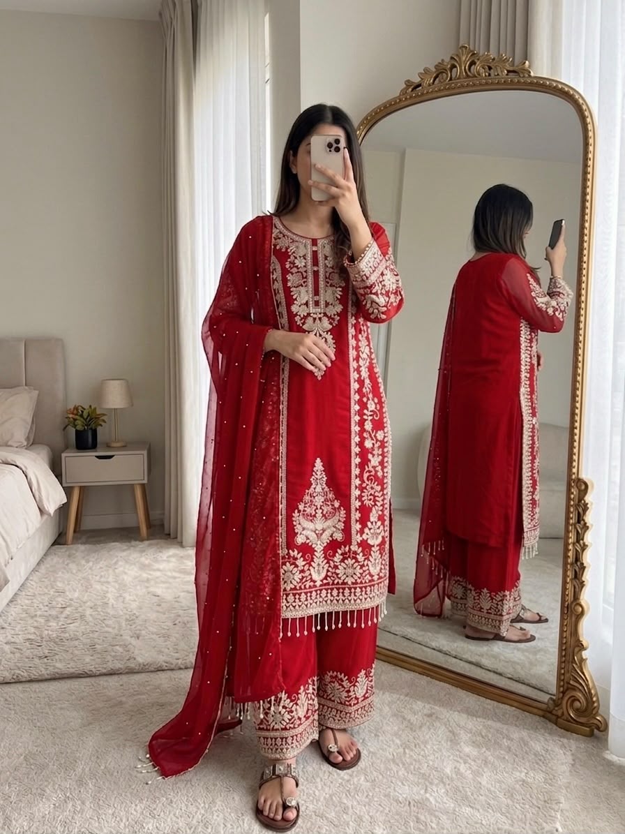 SRK 5365 Pink Faux Georgette Salwar Suit erfect for Wedding, Party, Mehendi, Pongal, Reception – . Available at ₹2449 only. Delivery 4-6 Working Days | Jump Suits, Salwar suit, Casual Suits, Creative suits, Designer Suits, Palazzo Suits, Party Wear Suits, Patiala Suits, Straight Suits