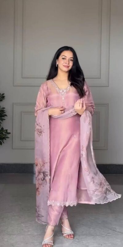 DB 006 Pink Pure Natural Crep Salwar Suit with Moti Work & Embroidery Work. Affordable Price ₹2199. Delivery 4-6 Working Days. Shop now. | Jump Suits, Salwar suit, Casual Suits, Creative suits, Designer Suits, Palazzo Suits, Party Wear Suits, Patiala Suits, Straight Suits