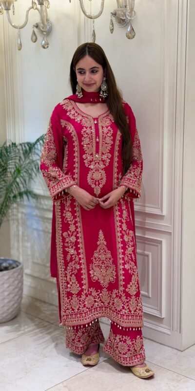 SRK 5365 Red Faux Georgette Salwar Suit erfect for Wedding, Party, Mehendi, Pongal, Reception – . Available at ₹2449 only. Delivery 4-6 Working Days | Jump Suits, Salwar suit, Casual Suits, Creative suits, Designer Suits, Palazzo Suits, Party Wear Suits, Patiala Suits, Straight Suits