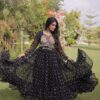 KA 1268 Black in Colour Faux Georgette Bandhani Print Work Gown. Available at ₹2119 only. Delivery 4-6 Working Days. Shop now. | Gowns, Bollywood Gowns, Creative Gowns, Designer Gowns, Embroidered Gowns, Party Wear Gowns