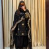 Fancy Black Faux Georgette Sequences Work Salwar Suit