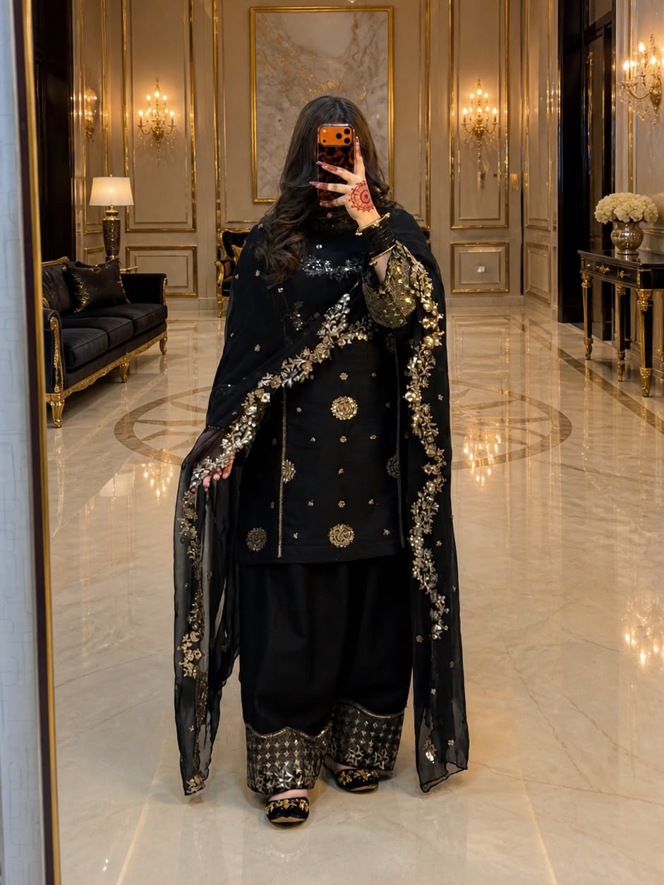 ST 251 Black Faux Georgette Salwar Suit with Mirror Work & Embroidery Work. Get it for ₹2349. Delivery 4-6 Working Days. Shop now. | Jump Suits, Salwar suit, Casual Suits, Creative suits, Designer Suits, Palazzo Suits, Party Wear Suits, Patiala Suits, Straight Suits