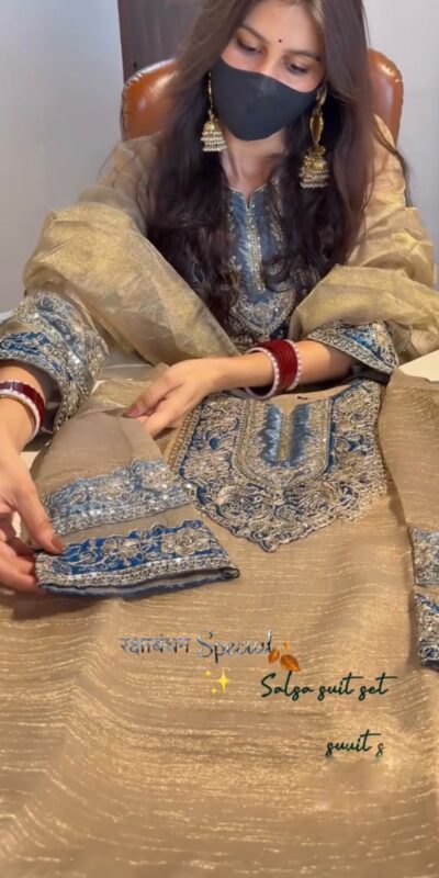 JF 055 Cream in Salsa Silk Embroidery Work & Sequins Work Salwar Suit . Get it for ₹2499. Delivery 4-6 Working Days. Shop now. | Jump Suits, Salwar suit, Casual Suits, Creative suits, Designer Suits, Palazzo Suits, Party Wear Suits, Patiala Suits, Straight Suits