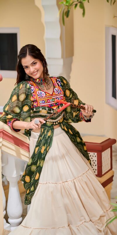 Ram 131 Green in Pure Cotton Mirror Work & Gamthi Work Lehenga Choli . Exclusive Offer ₹2949. Delivery 4-6 Working Days. Shop now. | Lehenga, Bollywood Lehenga, Creative Lehenga, Designer Lehenga, Embroidered Lehenga, Party Wear Lehenga