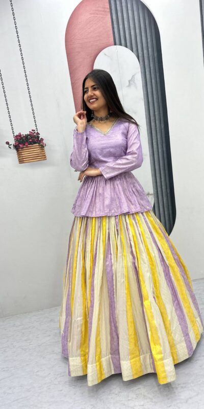 PC 573 Lavender in Jacquard Silk Designer Work Lehenga Choli . Introductory Price ₹2249. Delivery 4-6 Working Days. Shop now. | Lehenga, Bollywood Lehenga, Creative Lehenga, Designer Lehenga, Embroidered Lehenga, Party Wear Lehenga
