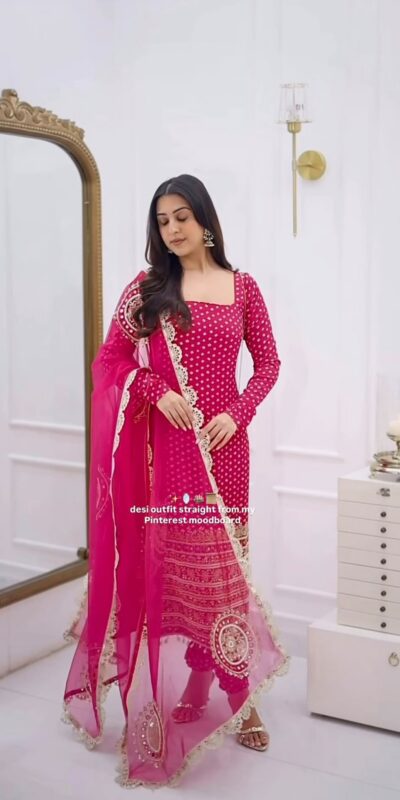 NSR 912 Pink Faux Georgette Salwar Suit with Mirror Work & Embroidery Work. Get it for ₹2349. Delivery 4-6 Working Days. Shop now. | Jump Suits, Salwar suit, Casual Suits, Creative suits, Designer Suits, Palazzo Suits, Party Wear Suits, Patiala Suits, Straight Suits