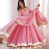 RTC 6048 Pink Tabby Organza Silk Gown with Hand Work & Mirror Work. Special Price ₹2549. Delivery 4-6 Working Days. Shop now. | Gowns, Bollywood Gowns, Creative Gowns, Designer Gowns, Embroidered Gowns, Party Wear Gowns