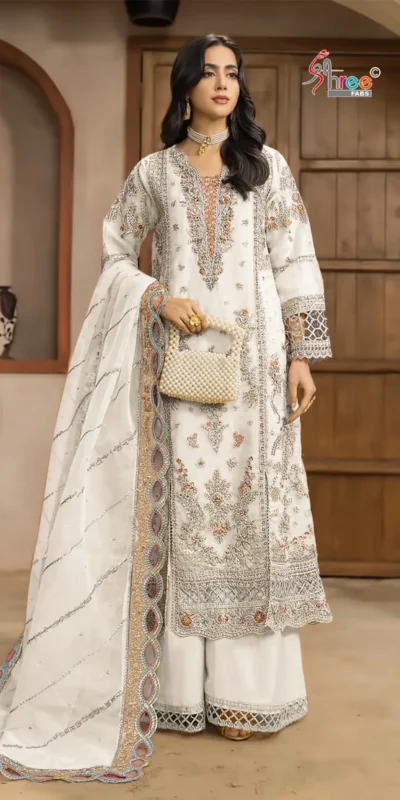 FC 1232 White| White Chiffon Salwar Suit with Embroidery Work & Sequins Work. Introductory Price ₹2649. Delivery 4-6 Working Days. Shop now. | Jump Suits, Salwar suit, Casual Suits, Creative suits, Designer Suits, Palazzo Suits, Party Wear Suits, Patiala Suits, Straight Suits