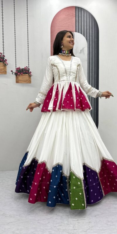 PC N54 White in Pure Cotton Mirror Work & Gamthi Work Lehenga Choli . Exclusive Offer ₹3049. Delivery 4-6 Working Days. Shop now. | Lehenga, Bollywood Lehenga, Creative Lehenga, Designer Lehenga, Embroidered Lehenga, Party Wear Lehenga