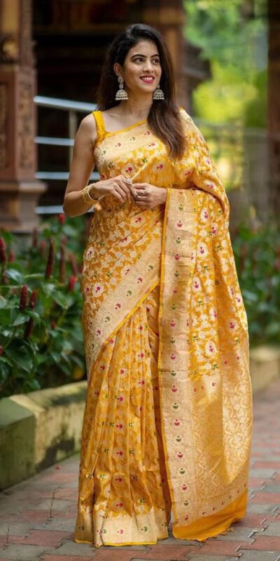 KP 6080 Yellow Soft Lichi Silk Saree with Lace Work & Lace Border. Introductory Price ₹1649. Delivery 4-6 Working Days. Shop now. | Sarees, Bollywood Sarees, Creative Sarees, Designer Sarees, Embroidered Sarees, Ethnic Saree, Modern Digital sarees, Party Wear Sarees