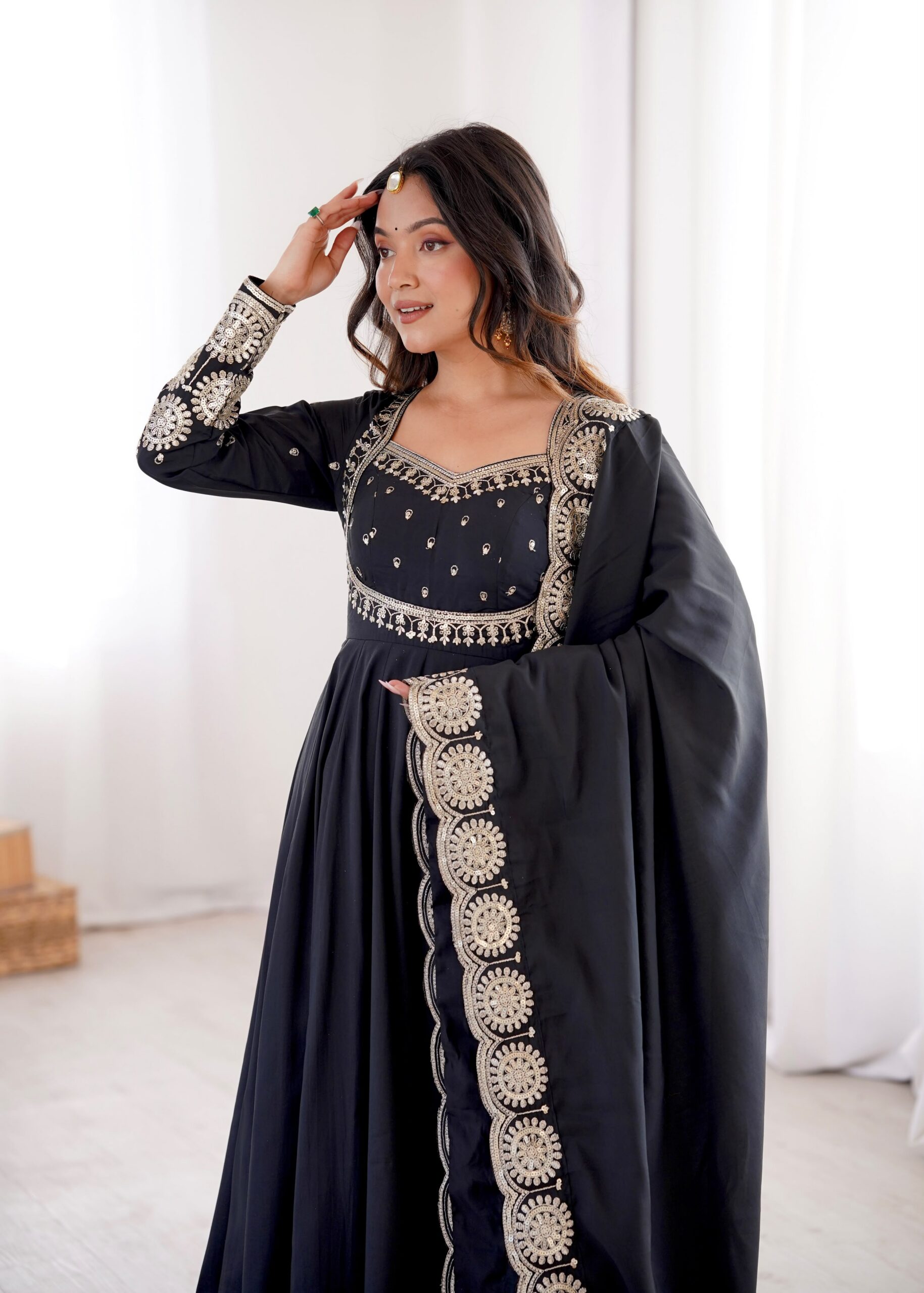 ZF 5026 Black Colour Roman Silk Salwar Suit with Embroidery Work. Best Price ₹2399. Delivery 4-6 Working Days. Online Shop now. | Anarkali Suits, Bollywood Anarkali, Creative-Anarkali, Designer Anarkali, Embroidered Anarkali, Party Wear Anarkali