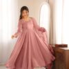 SRK 5355 Pink Doremon Crush Gown with Lace Work & Mirror Work. Exclusive Offer ₹2099. Delivery 4-6 Working Days. Shop now. | Gowns, Bollywood Gowns, Creative Gowns, Designer Gowns, Embroidered Gowns, Party Wear Gowns