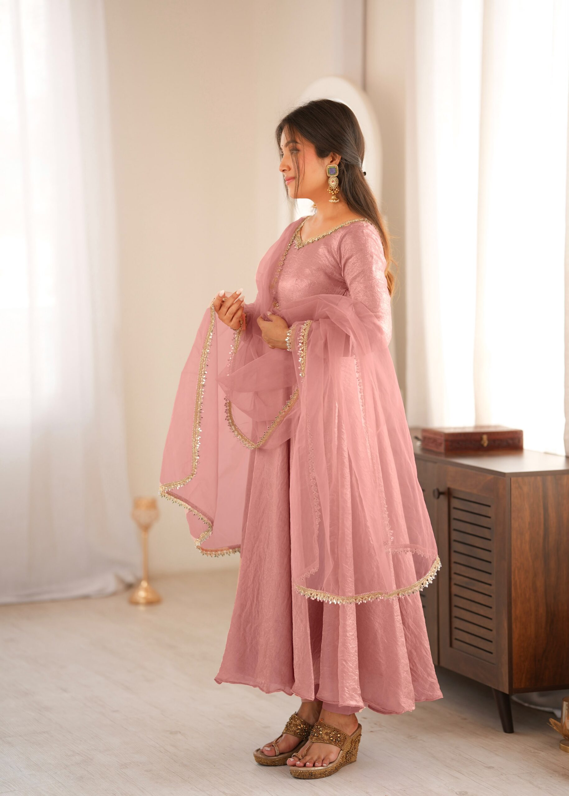 SRK 5355 Pink Doremon Crush Gown with Lace Work & Mirror Work. Exclusive Offer ₹2099. Delivery 4-6 Working Days. Shop now. | Gowns, Bollywood Gowns, Creative Gowns, Designer Gowns, Embroidered Gowns, Party Wear Gowns