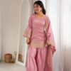 KB 304 Pink in Glass Roman Silk. Sequins Work & Embroidery Work Salwar Suit Festive Deal ₹1999. Delivery 4-6 Working Days. Shop now. | Jump Suits, Salwar suit, Casual Suits, Creative suits, Designer Suits, Palazzo Suits, Party Wear Suits, Patiala Suits, Straight Suits