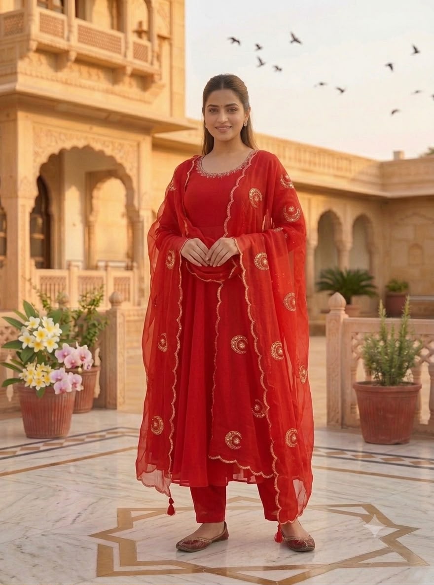 VLM 351 Red Fox Perfect for Wedding, Party, Durga Puja, Diwali, Anniversary –Georgette Gown. Now at just ₹2199. Delivery 4-6 Working Days. Shop now. | Gowns, Bollywood Gowns, Creative Gowns, Designer Gowns, Embroidered Gowns, Party Wear Gowns