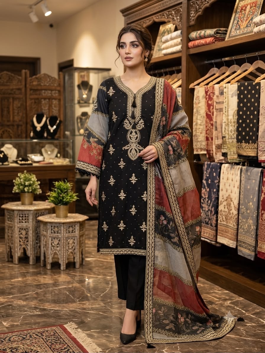 LG 2134 Black Mul Chanderi Salwar Suit with Embroidery Work & Sequins Work. Festive Deal ₹2399. Delivery 4-6 Working Days. Shop nowp | Jump Suits, Salwar suit, Casual Suits, Creative suits, Designer Suits, Palazzo Suits, Party Wear Suits, Patiala Suits, Straight Suits