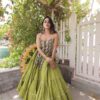KA 5075 Pista Kora Cotton Lehenga Choli erfect for Wedding, Party, Haldi, Traditional Day, Makar Sankranti – . Special Price ₹2899. Delivery 4-6 Working | Lehenga, Bollywood Lehenga, Creative Lehenga, Designer Lehenga, Embroidered Lehenga, Party Wear Lehenga