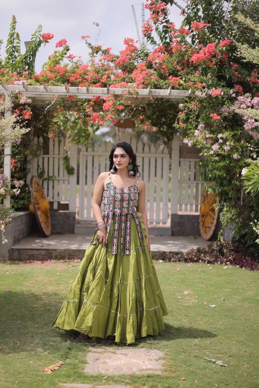 KA 5075 Pista Kora Cotton Lehenga Choli erfect for Wedding, Party, Haldi, Traditional Day, Makar Sankranti – . Special Price ₹2899. Delivery 4-6 Working | Lehenga, Bollywood Lehenga, Creative Lehenga, Designer Lehenga, Embroidered Lehenga, Party Wear Lehenga