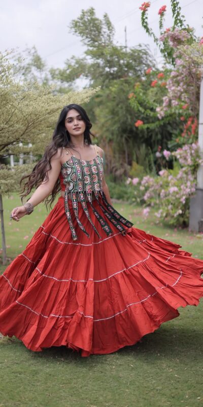 KA 5075 Rust Kora Cotton Lehenga Choli erfect for Wedding, Party, Haldi, Traditional Day, Makar Sankranti – . Special Price ₹2899. Delivery 4-6 Working | Lehenga, Bollywood Lehenga, Creative Lehenga, Designer Lehenga, Embroidered Lehenga, Party Wear Lehenga