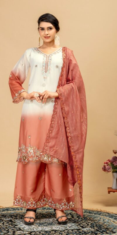 ST 1198 Rust  in Star Georgette Embroidery Work Salwar Suit . Introductory Price ₹2399. Delivery 4-6 Working Days. Shop now. | Jump Suits, Salwar suit, Casual Suits, Creative suits, Designer Suits, Palazzo Suits, Party Wear Suits, Patiala Suits, Straight Suits