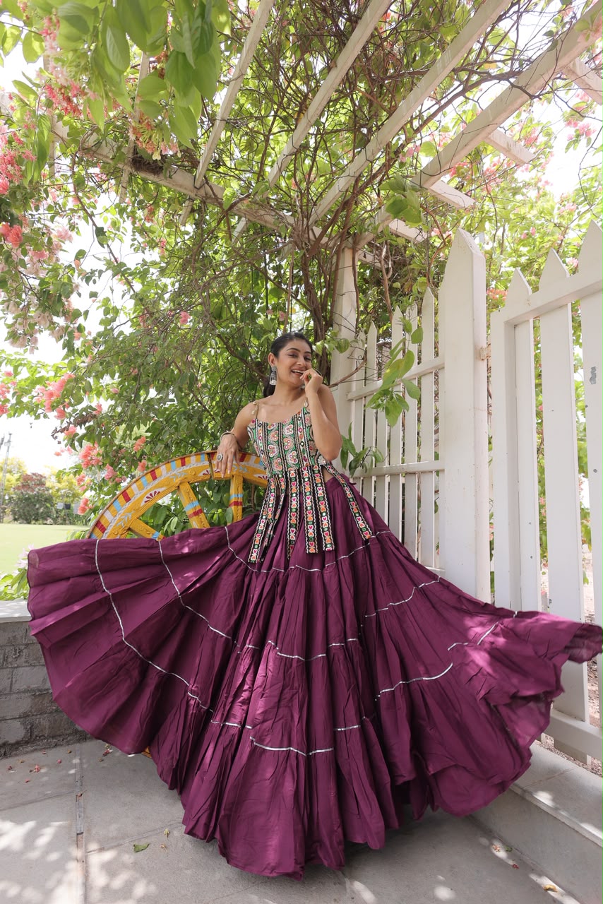 KA 5075 Wine Kora Cotton Lehenga Choli erfect for Wedding, Party, Haldi, Traditional Day, Makar Sankranti – . Special Price ₹2899. Delivery 4-6 Working | Lehenga, Bollywood Lehenga, Creative Lehenga, Designer Lehenga, Embroidered Lehenga, Party Wear Lehenga