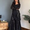 Magical Black Faux Georgette Sequence Work Salwar Suit