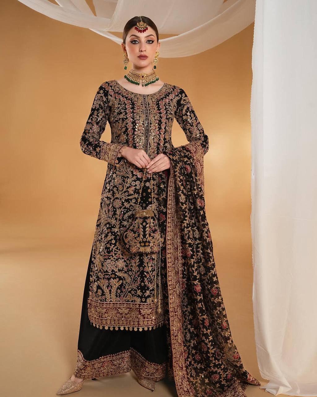 KF 1666 Black Faux Georgette Salwar Suit with Mirror Work & Embroidery Work. Get it for ₹2999. Delivery 4-6 Working Days. Shop now. | Jump Suits, Salwar suit, Casual Suits, Creative suits, Designer Suits, Palazzo Suits, Party Wear Suits, Patiala Suits, Straight Suits