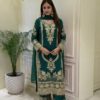Magical Green Faux Georgette Sequence Work Salwar Suit