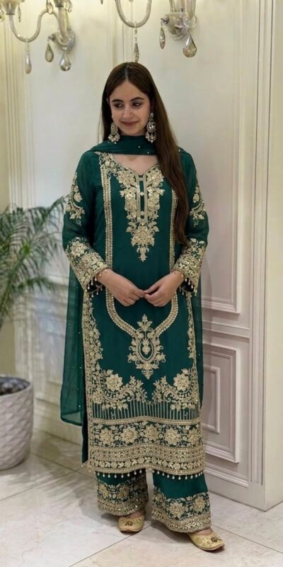 NSR 910 Green Faux Georgette Salwar Suit with Mirror Work & Embroidery Work. Get it for ₹2399. Delivery 4-6 Working Days. Shop now. | Jump Suits, Salwar suit, Casual Suits, Creative suits, Designer Suits, Palazzo Suits, Party Wear Suits, Patiala Suits, Straight Suits