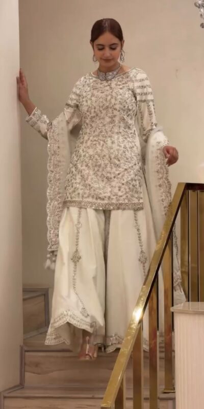 DB 47 White Faux Georgette Salwar Suit with Mirror Work & Embroidery Work. Get it for ₹2399. Delivery 4-6 Working Days. Shop now. | Jump Suits, Salwar suit, Casual Suits, Creative suits, Designer Suits, Palazzo Suits, Party Wear Suits, Patiala Suits, Straight Suits