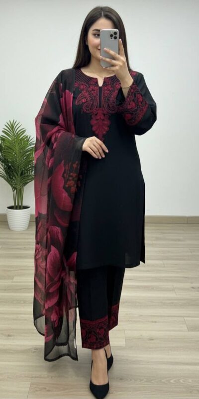 ST 242 Black Roman Silk Salwar Suit with Sequins Work & Embroidery Work. Available at ₹2099 only. Delivery 4-6 Working Days. Shop now. | Jump Suits, Salwar suit, Casual Suits, Creative suits, Designer Suits, Palazzo Suits, Party Wear Suits, Patiala Suits, Straight Suits