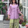 Nice Lavender Mal Chanderi Cotton Embroider Work Salwar Suit