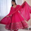 ZF 5016 Pink Roman Silk Gown with Embroidery Work. Wedding, Party, Festive, Events, Navratri, Exclusive Offer ₹2499. Delivery 4-6 Working Days. Shop now. | Gowns, Bollywood Gowns, Creative Gowns, Designer Gowns, Embroidered Gowns, Party Wear Gowns
