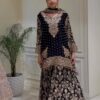 Perfact Black Faux Georgette Sequences Work Salwar Suit