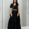 Ram 193 Black | Faux Georgette Lehenga Choli with Embroidery Work & Lace Work. Special Price ₹2149. Delivery 4-6 Working Days. Shop now. | Lehenga, Bollywood Lehenga, Creative Lehenga, Designer Lehenga, Embroidered Lehenga, Party Wear Lehenga