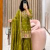 WW 1276 Mehandi Pure Endy Silk Salwar Suit with Embroidery Work & Sequins Work. Exclusive Offer ₹2399. Delivery 4-6 Working Days. Shop now. | Jump Suits, Salwar suit, Casual Suits, Creative suits, Designer Suits, Palazzo Suits, Party Wear Suits, Patiala Suits, Straight Suits