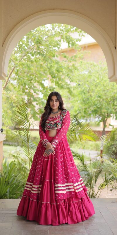 KA 5081 Pink| Faux Georgette Lehenga Choli with Embroidery Work & Lace Work. Special Price ₹3099. Delivery 4-6 Working Days. Shop now. | Lehenga, Bollywood Lehenga, Creative Lehenga, Designer Lehenga, Embroidered Lehenga, Party Wear Lehenga