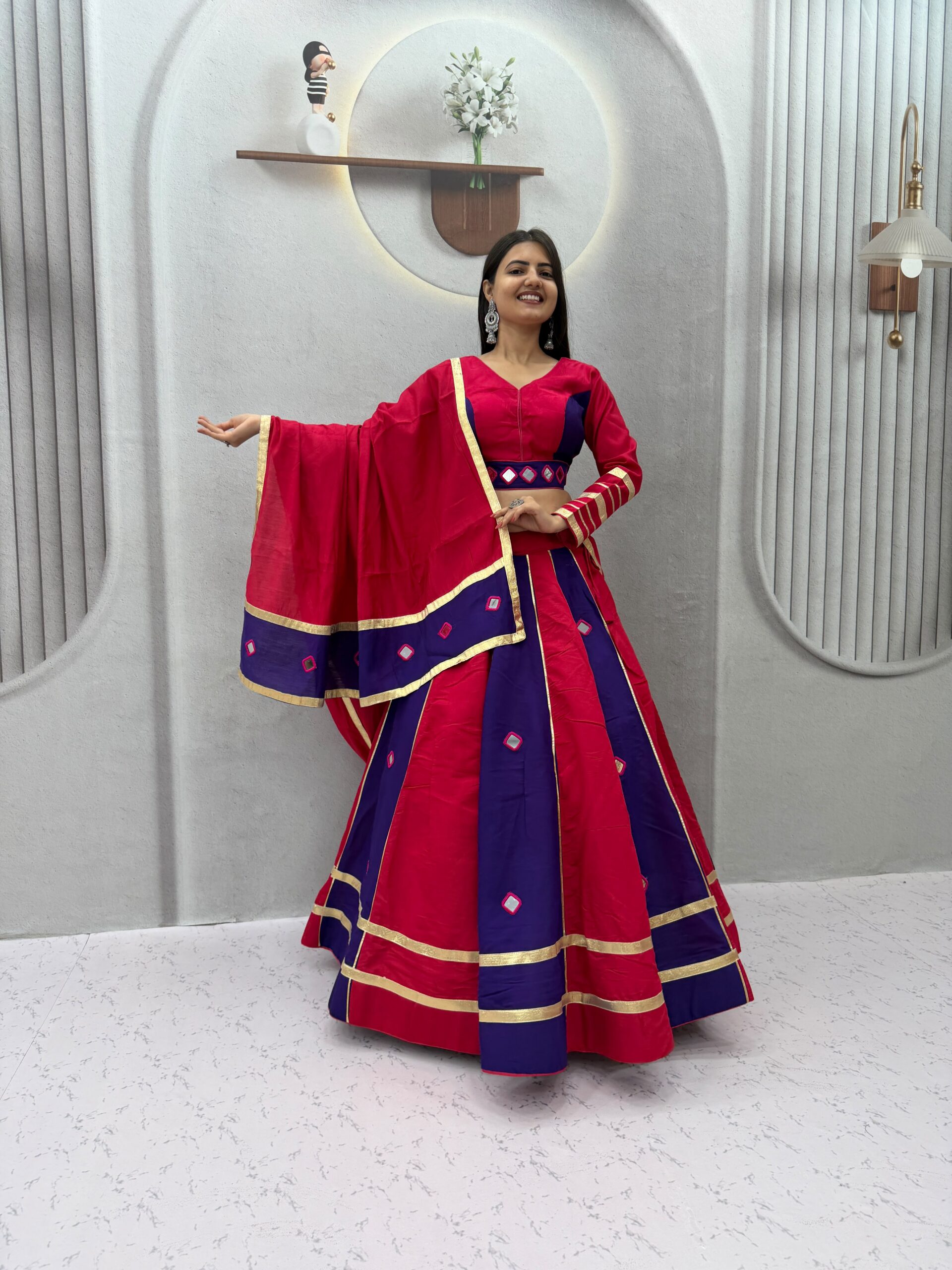 PC 599 Red Roman Silk Lehenga Choli Perfect for Wedding, Party, Eid, Reception, Durga Puja – . Available at ₹2899 only. Delivery 4-6 Working Days. Shop now. | Lehenga, Bollywood Lehenga, Creative Lehenga, Designer Lehenga, Embroidered Lehenga, Party Wear Lehenga