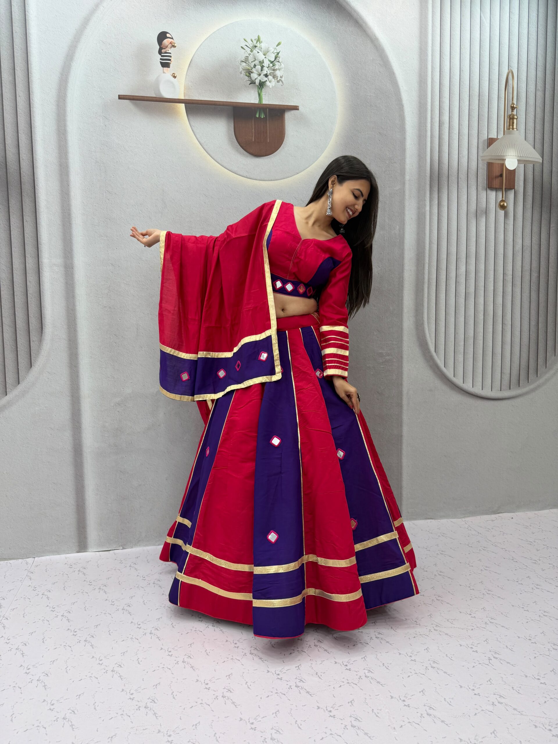 PC 599 Red Roman Silk Lehenga Choli Perfect for Wedding, Party, Eid, Reception, Durga Puja – . Available at ₹2899 only. Delivery 4-6 Working Days. Shop now. | Lehenga, Bollywood Lehenga, Creative Lehenga, Designer Lehenga, Embroidered Lehenga, Party Wear Lehenga